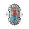 925 Sterling Silver Ring with Turquoise with Spiny oyster Shell