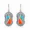 925 Sterling Silver Earring with Turquoise with Spiny oyster Shell