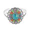 925 Sterling Silver Bangle with Turquoise and Multi-Color