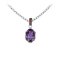 925 Sterling Silver Pendant with Garnet and Amethyst