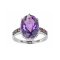 925 Sterling Silver Ring with Garnet and Amethyst