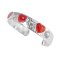 925 Sterling Silver Bangle with Compressed Red Coral