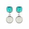 925 Sterling Silver Earrings with Compressed Turquoise and Rainbow Moonstone