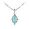 925 Sterling Silver Pendant with Larimar and Blue Topaz