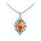925 Sterling Silver Pendant with Compressed Turquoise and Orange Spiny Oyster