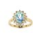 925 Sterling Silver 18K Yellow Gold Plated Ring with Sky Blue Topaz