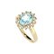 925 Sterling Silver 18K Yellow Gold Plated Ring with Sky Blue Topaz