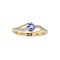 925 Sterling Silver 18K Yellow Gold Plated Ring with Tanzanite