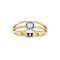 925 Sterling Silver 18K Yellow Gold Pated Ring with Tanzanite