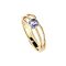 925 Sterling Silver 18K Yellow Gold Pated Ring with Tanzanite