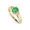 925 Sterling Silver 18K Yellow Gold Plated Ring with Emerald