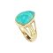 925 Sterling Silver 18K Yellow Gold Plated Ring with Compressed Turquoise