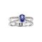 925 Sterling Silver Ring with Tanzanite and White Topaz