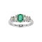 925 Sterling Silver Ring with Emerald and White Topaz