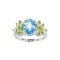 925 Sterling Silver Ring with Blue Topaz and Peridot