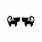 925 Sterling Silver Enamel Cat Earrings