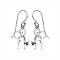 925 Sterling Silver Cat Earrings with Black Onyx