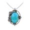 925 Sterling Silver Pendant including chain with Turquoise