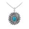 925 Sterling Silver Pendant including chain with Turquoise