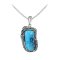 925 Sterling Silver Pendant including chain with Turquoise