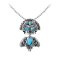 925 Sterling Silver Pendant including chain with Turquoise