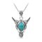 925 Sterling Silver Bull Pendant with Turquoise