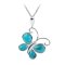 925 Sterling Silver Butterfly Pendant with Blue Turquoise