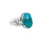 925 Sterling Silver Flower Ring with Turquoise