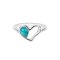 925 Sterling Silver Heart Ring with Turquoise