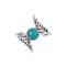 925 Sterling Silver Leaf Ring with Turquoise