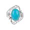 925 Sterling Silver Flower Ring with Turquoise