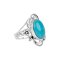 925 Sterling Silver Flower Ring with Turquoise