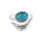 925 Sterling Silver Leaf Ring with Turquoise