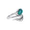 925 Sterling Silver Leaf Ring with Turquoise