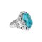 925 Sterling Silver Leaf Ring with Turquoise