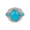 925 Sterling Silver Leaf Ring with Turquoise