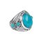 925 Sterling Silver Leaf Ring with Turquoise