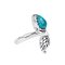 925 Sterling Silver Leaf Ring with Turquoise