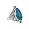 925 Sterling Silver Leaf Ring with Turquoise