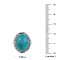 925 Sterling Silver Flower Ring with Turquoise