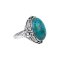 925 Sterling Silver Flower Ring with Turquoise