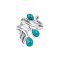 925 Sterling Silver Leaf Ring with Turquoise