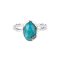 925 Sterling Silver Shell Ring with Blue Turquoise