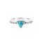 925 Sterling Silver triangle Ring with Bue Turquoise