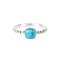 925 Sterling Silver Square Cushion Ring with Blue Turquoise