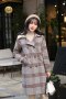 เช่าเสื้อโค้ทผู้หญิง รุ่น  Raw umber and Phuhalo Blue Plaid Coats 0909GCL585FABR