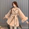 เช่าเสื้อโค้ทผู้หญิง รุ่น Fur Faux Lily white Swing Double Breasted Coat 904GCL349FACRF1