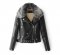 เช่าเสื้อกันหนาว รุ่น   Fur Faux Obsidian Leather jacket 	905GJP432FABK