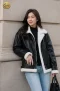 Black Sherpa-Lined Moto Jacket WINTERCLOTHFA0102