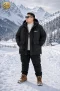 เช่าเสื้อกันหนาว รุ่น  Black Plus Size Hooded Padded Jacket WINTERCLOTHFA0111